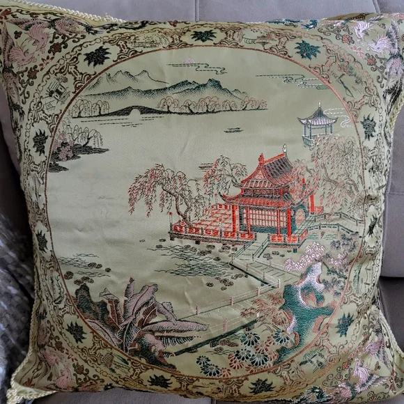 Vintage Silk Brocade accent pillow covers - Picture 2 of 9